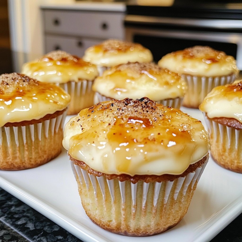 Vanilla Bean Crème Brûlée Cheesecake Cupcakes