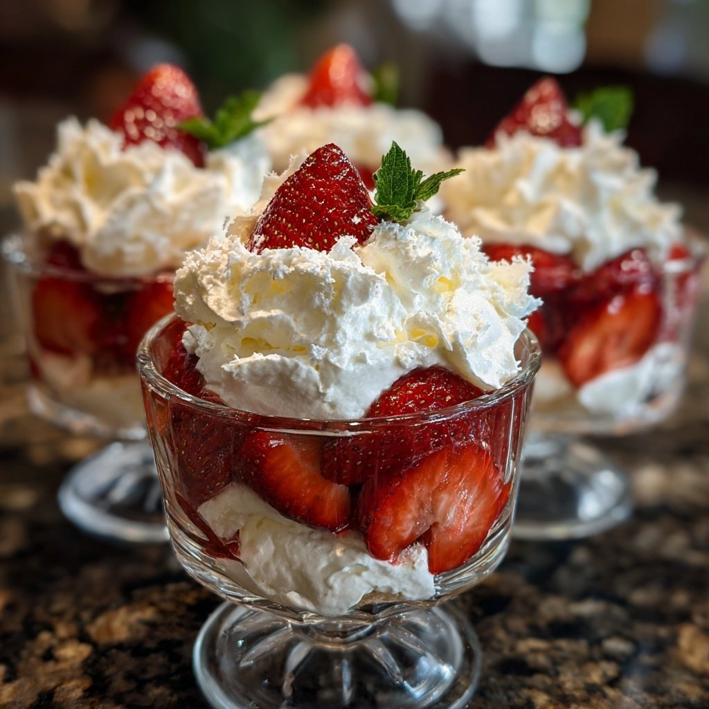 Strawberry Whipped Cream Dessert Cups