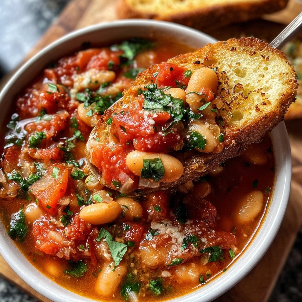 Healthy Crockpot Tomato White Bean Stew