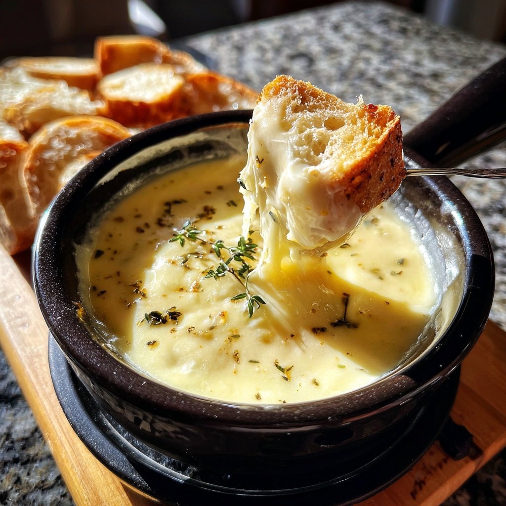 Fondue with Gruyere and Fresh Thyme