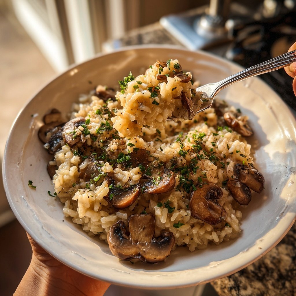 Creamy Mushroom Garlic Rice