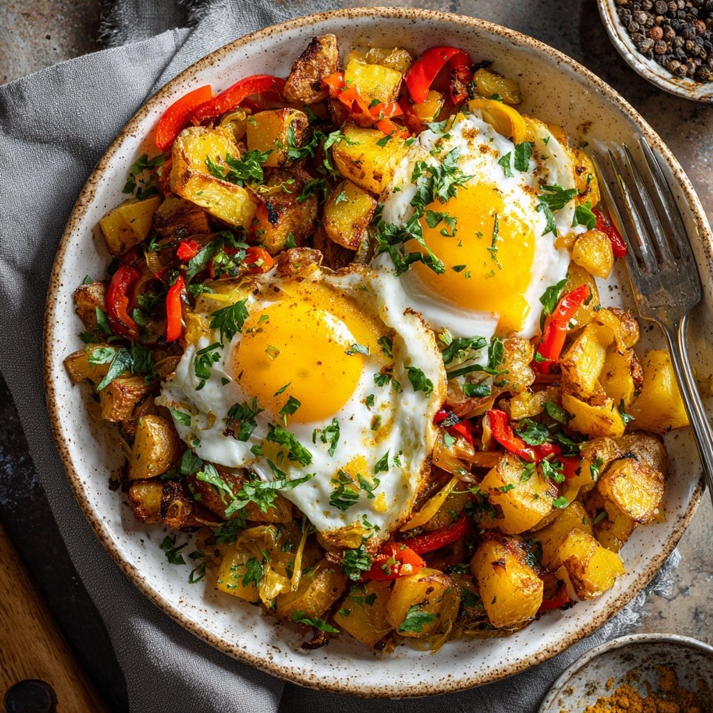 Breakfast Hash With Eggs And Potatoes
