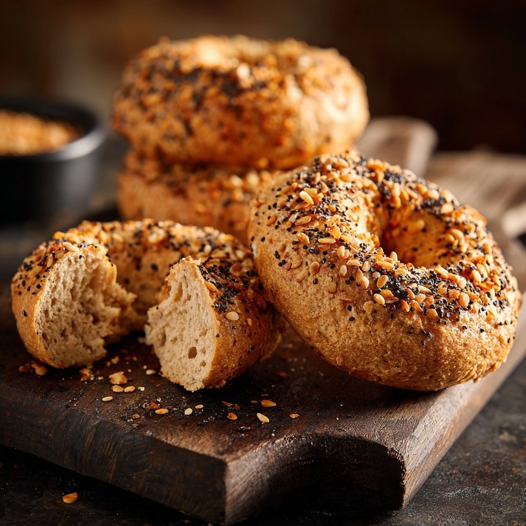 Protein Bagels With Flax Seeds